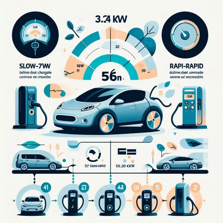 Infographie montrant les différents types de bornes de recharge pour véhicules électriques en France, avec les puissances et temps de recharge