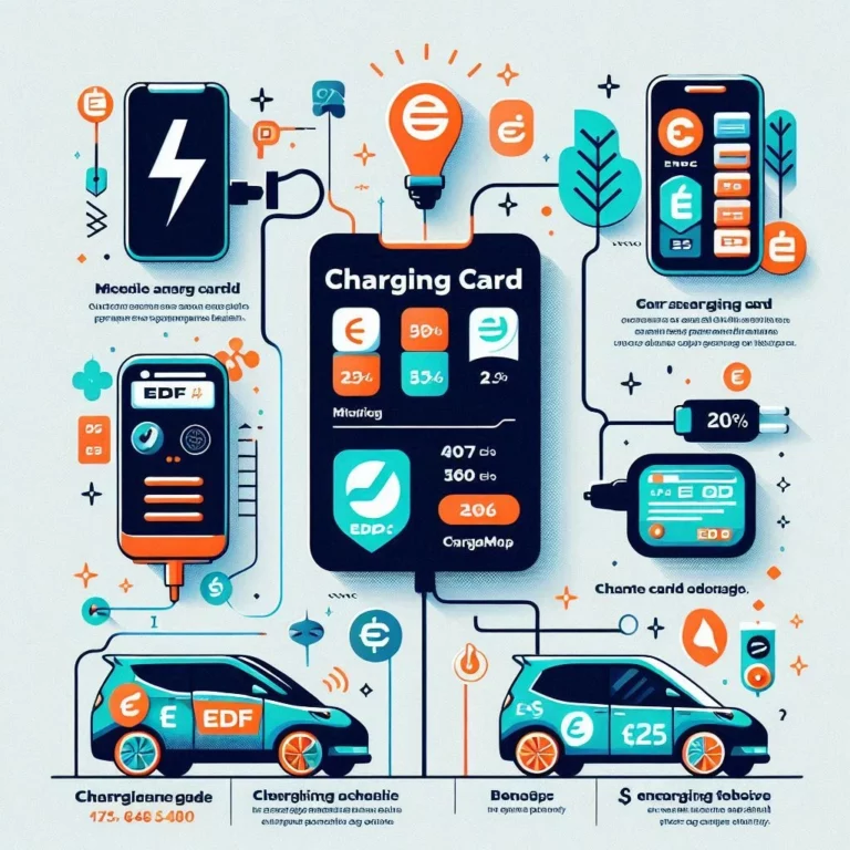 Infographie comparant les différentes cartes de recharge pour véhicules électriques.