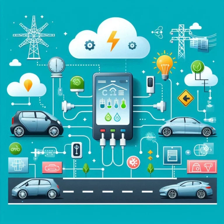 Schéma de fonctionnement d'une borne de recharge intelligente ajustant sa consommation d'énergie en temps réel.